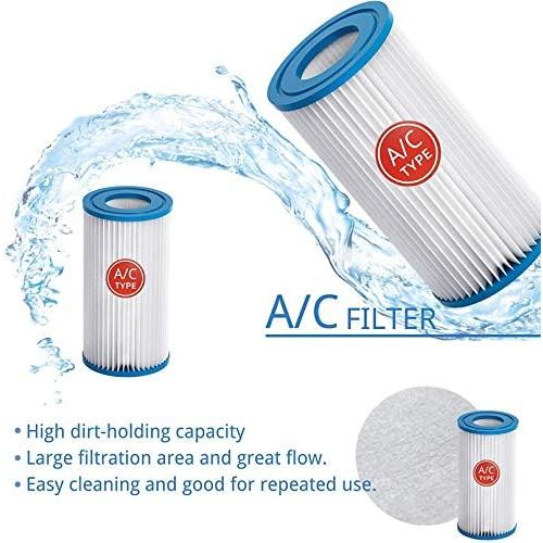  Roltoy Pool Filters Filters, Type A or C Pool Filter Replacement Cartridge, Easy Set Above Ground Pool Replacement Filter Cartridge for Intex 29000E/59900E Easy Set Pool, Pool Filter Fits