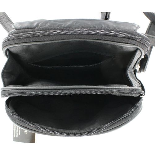  Roma F.C. Black Leather R/L Locking Concealment Purse / Backpack - CCW Concealed Carry Gun / Pistol
