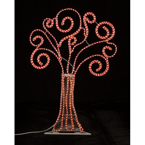 로만 Roman 4 Prelit Artificial Christmas Tree Peppermint Twist Swirl Rope Light