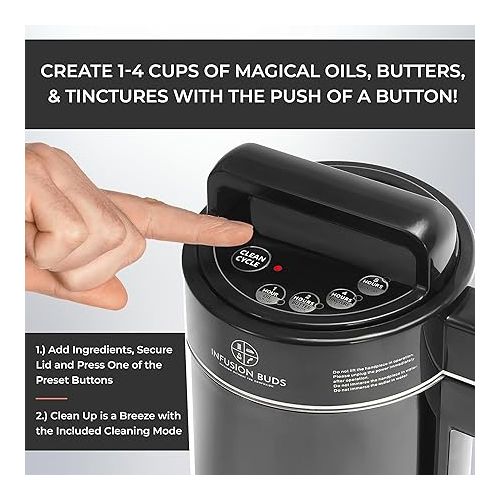 로만 Infusion Buds Butter Infuser Machine- Magic Herbal Butter Maker Machine | Herbal Butter & Oil Infuser Machine. Butter Machine | Includes Decarb Box And Tons Of Accessories