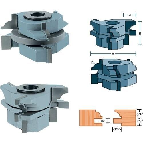 로만 Roman Carbide DC2180 Stile and Rail Cabinet Set Quarter Bead, 1-14-Inch Bore