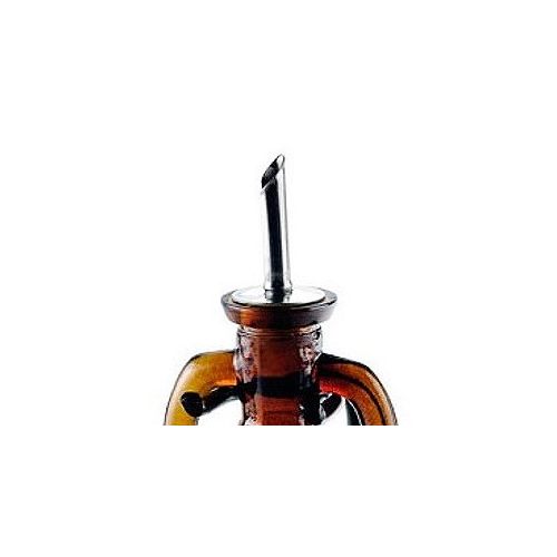  Romantic Decor and More Olive Oil Dispenser, Soap Dispenser Bottle or Oil and Vinegar Dispenser Bottle G42F Amber Amphora Style Glass Bottle with Stainless Steel Pour Spout, Cork and Powder Coated Black M