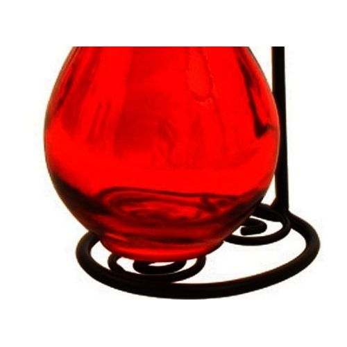  Romantic Decor and More Old World Soap Dispenser Kitchen or Olive Oil Glass Bottle, Oil Container G39F Red Raindrop Style 8 oz. Bottle. Glass Bottle with Stainless Steel Pour Spout, Cork and Powder Coated