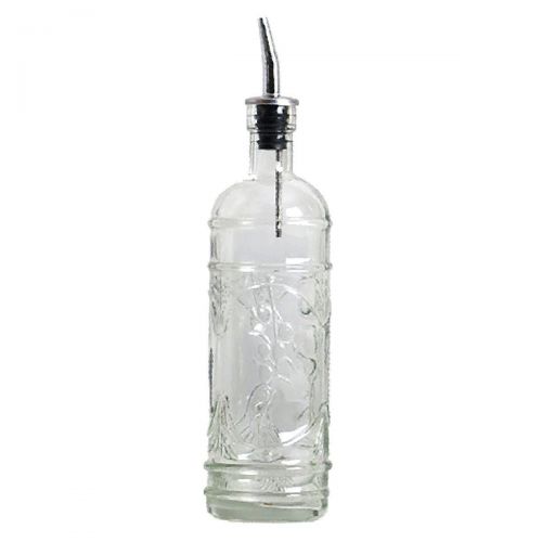  Romantic Decor and More Chic Kitchen Olive Oil, Liquid Dish or Hand Soap Glass Bottle Dispenser G180VF Clear ~ Metal Pour Spout and Cork Included with Glass Bottle