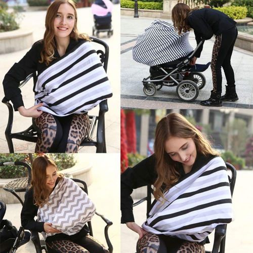  Romanticworks Baby Car Seat Cover Canopy and Nursing Cover Multi-use Stretchy,Breastfeeding Cover Scarf for...
