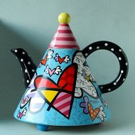 Romero Britto 60oz Ceramic Flying Heart Design Teapot