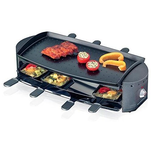  Rommelsbacher RC 1200Ottimo Gourmet Raclette, 1200Watt, Black/Stainless Steel8People