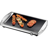 Rommelsbacher ROMMELSBACHER CG 2303/E Ceran-Grill (Made in Germany, Grillen auf Glas, bis 380°C, Tischgrill mit grosser 36x27cm Grillflache, Warmhaltezone, Reinigungsschaber, 2000 W) Edelstahl