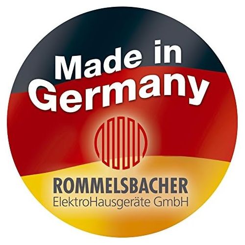 Rommelsbacher ROMMELSBACHER CG 2303/E Ceran-Grill (Made in Germany, Grillen auf Glas, bis 380°C, Tischgrill mit grosser 36x27cm Grillflache, Warmhaltezone, Reinigungsschaber, 2000 W) Edelstahl