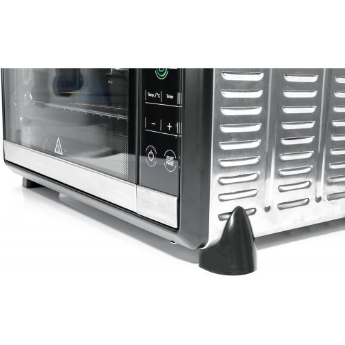  Rommelsbacher ROMMELSBACHER BGE 1580/E Minibackofen (30 Liter, 8 Heizarten mit Umluft, Drehspiess, Doppelverglasung, Touch Control Sensoren, Slow Cooking geeignet, 1580 W) Edelstahl