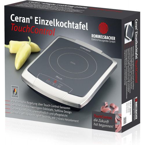  Rommelsbacher ROMMELSBACHER CT 2203/TC TouchControl - CERAN EINZELKOCHTAFEL - 2200 Watt - Edelstahl