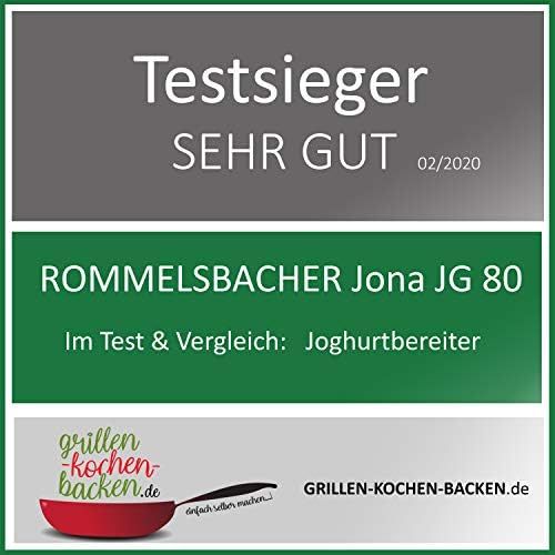  Rommelsbacher ROMMELSBACHER Joghurt- und Frischkasebereiter JG 80 Jona, inkl. 4 Keramik Portionsbecher a 125 ml, 2 XXL Glasbehalter a 1,2 Liter, 4 voreingestellte Programme mit unterschiedlichen