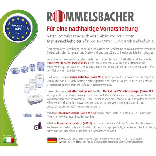  Rommelsbacher ROMMELSBACHER VRS 1560 Profi Folienrollen 15 x 600cm (2 Rollen, BPA-frei, fuer alle Balken-Vakuumierer, eingepragte Luftrillen, wiederverwendbar, extrem reissfest)