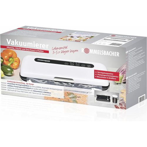  Rommelsbacher ROMMELSBACHER VAC 110 Vakuumiergerat, 2 Versiegelungszeiten und 2 Pumpengeschwindigkeiten, Touch Control Sensoren, gratis Vakuumierschlauch, 5 Folienbeutel & 1 Folienrolle