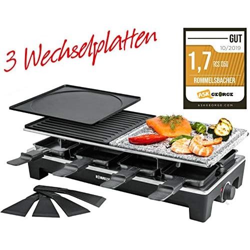  Rommelsbacher RCS 1350 Raclette Grill, Kunststoff, schwarz/Edelstahl