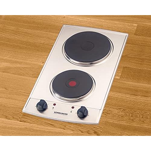  ROMMELSBACHER Domino Einbaukochfeld EBS 3074/E - Made in Germany, 2 Gussheizplatten, leistungsgesteuert ueber 7-Takt-Schalter, UEberhitzungsschutz, 3000 Watt, Einbaumasse 270 x 500 x