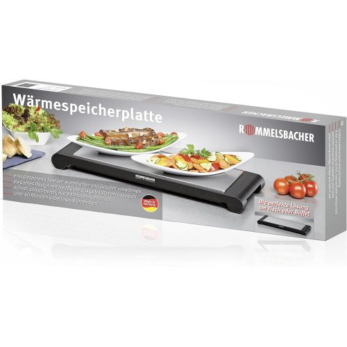  ROMMELSBACHER WPS 857 mobile Warmespeicherplatte (kabellose Verwendung als Warmhalteplatte, Qualitat Made in Germany, in nur 8 min auf 120°C, Warmeabgabe bis 60 min, 850 W) Edelsta