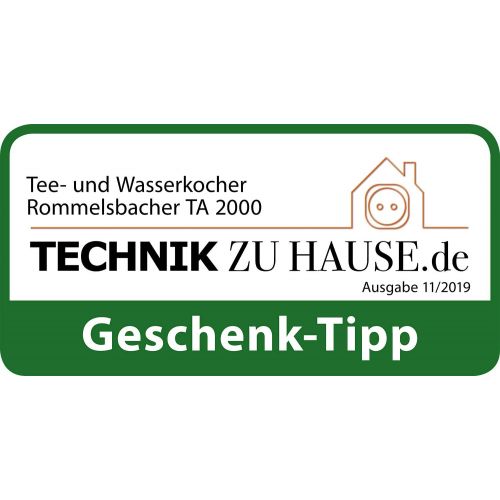  ROMMELSBACHER Tee- und Wasserkocher TA 2000 - 6 Programme, Temperaturregelung von 50-100 °C, Schnellstart-Taste, Ziehzeit bis 10 Minuten, Warmhaltefunktion, Glaskanne, Edelstahl-Te