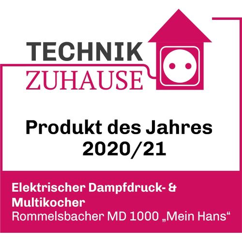  ROMMELSBACHER Elektrischer Dampfdruck- & Multikocher MD 1000 MeinHans  Das Original - 14 Automatik-Programme, von 40 °C bis 170 °C regelbar, 2 Dampfdruckstufen, antihaftbeschichte