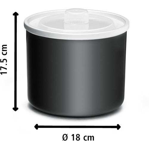  ROMMELSBACHER IB 05 Gefrierbehalter fuer IM 12 Eismaschine Kurt / praktischer Zweitbehalter mit abnehmbarem Deckel / 1.5 L / schwarz