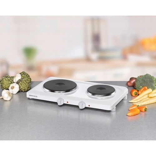  [아마존베스트]ROMMELSBACHER THL 2597 Double Hob - Made in Germany - 2 Cast Heating Plates, 145 mm / 180 mm Diameter, Hot-Enamelled Housing, Infinitely Adjustable, Overheating Protection, 2500 Wa