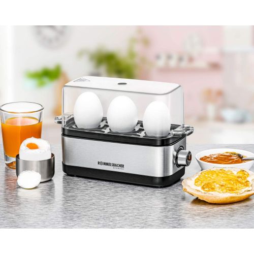  [아마존베스트]Rommelsbacher ER 300 Egg Boiler, Stainless Steel/Black