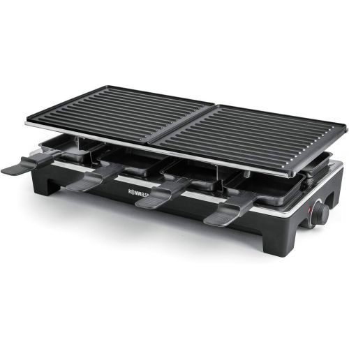  [아마존베스트]Rommelsbacher RCS 1350 Raclette Grill, Plastic, Black / Stainless Steel