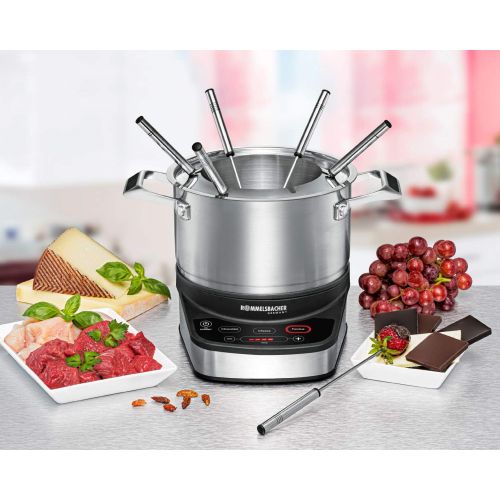  [아마존베스트]Rommelsbacher F 1200 Electric Fondue Set, Stainless Steel, 2.5 Litres