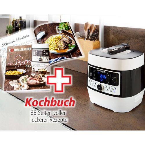  [아마존베스트]ROMMELSBACHER MD 1000 MeinHans Electric Steam Pressure & Multi Cooker - The Original - 14 Automatic Programmes, Adjustable from 40°C to 170°C, 2 Steam Pressure Levels, Non-Stick 6