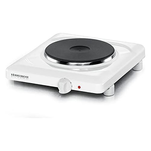  [아마존베스트]ROMMELSBACHER THL 1597 Single Hotplate Made in Germany Cast Heating Plate Diameter 180 mm Hot-Enamelled Housing, Infinitely Adjustable, Overheating Protection, 1500 Watt, White