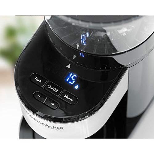  [아마존베스트]ROMMELSBACHER EKM 500 Coffee Grinder - Conical Grinder, Precision Scale, Holder for Portafilter Holder, Grinding Degree in 39 Levels, 5 Function Keys for Individual and Flexible Us