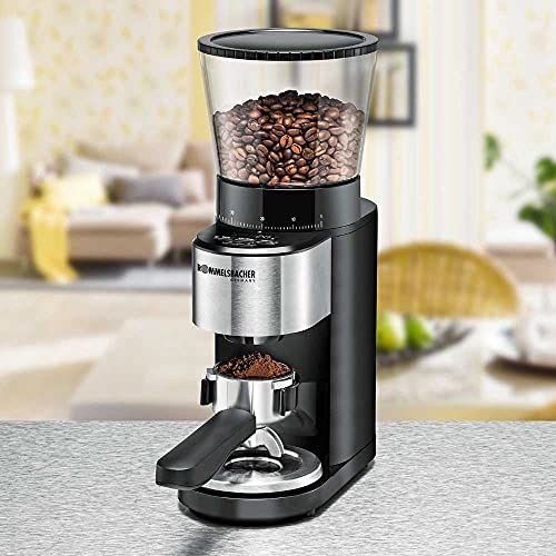  [아마존베스트]ROMMELSBACHER EKM 500 Coffee Grinder - Conical Grinder, Precision Scale, Holder for Portafilter Holder, Grinding Degree in 39 Levels, 5 Function Keys for Individual and Flexible Us