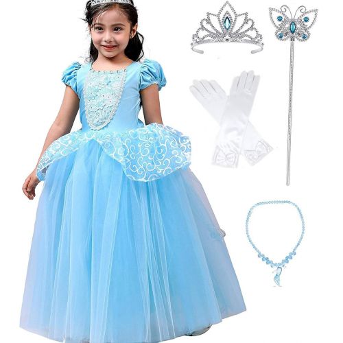  Romys Collection Princess Cinderella Special Edition Blue Party Deluxe Costume Dress-Up Set