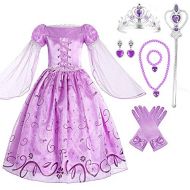 Romy Girls Rapunzel Deluxe Princess Party Dress Costume