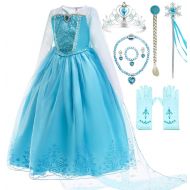 Romys Collection Ice Queen Blue Party Princess Elsa Costume Dress-Up Set
