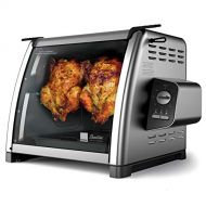 [아마존베스트]Ronco Showtime Large Capacity Rotisserie & BBQ Oven Modern Edition, Simple Switch Controls, Silicone Door Tie, Perfect Preset Rotation Speed, Self-Basting, Auto Shutoff, Includes M