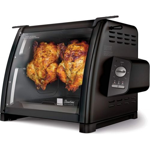  [아마존베스트]Ronco Showtime Large Capacity Rotisserie & BBQ Oven Modern Edition, Simple Switch Controls, Silicone Door Tie, Auto Shutoff, Includes Multipurpose Basket