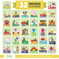 Ronica Massive Pack of 32 Baby Stickers, 12 Baby Monthly Stickers, 20 Popular Milestones Baby Stickers, Record Your Babys Growth, Holidays And Special Firsts, Unique Baby Gifts- Farm Them