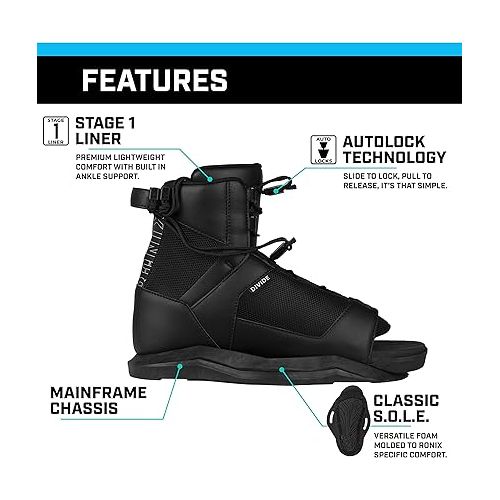  Ronix 2022 Divide (Black) Wakeboard Boots