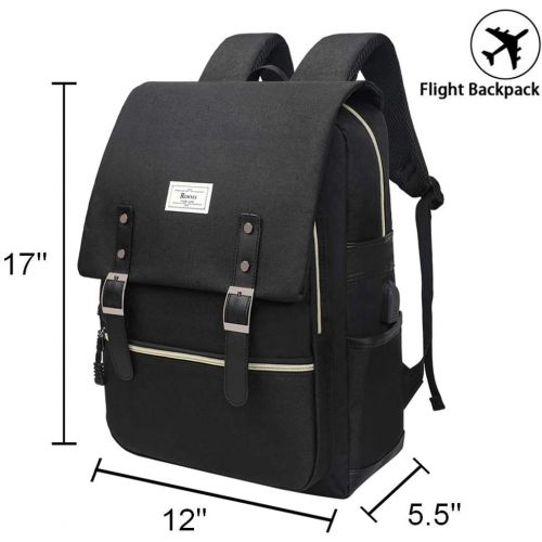  [아마존 핫딜] [아마존핫딜]Ronyes Unisex College Bag Fits up to 15.6’’ Laptop Casual Rucksack Waterproof School Backpack Daypacks (AllBlackWithUSB)
