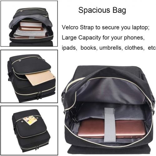  [아마존 핫딜] [아마존핫딜]Ronyes Unisex College Bag Fits up to 15.6’’ Laptop Casual Rucksack Waterproof School Backpack Daypacks (AllBlackWithUSB)