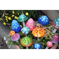 RooPottery Mushroom Variety Packs-THE GUMDROP COLLECTION, Garden Statue, Ceramic Mushrooms, Clay, Pottery, Outdoor Decoration
