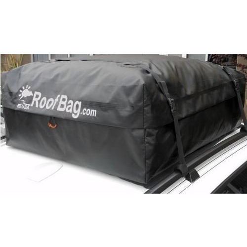  RoofBag 100% Waterproof Carrier - Made in USA - Works on All Vehicles: for Cars with Side Rails, Cross Bars or No Rack -Cross Country Soft Car Top Cargo Carrier