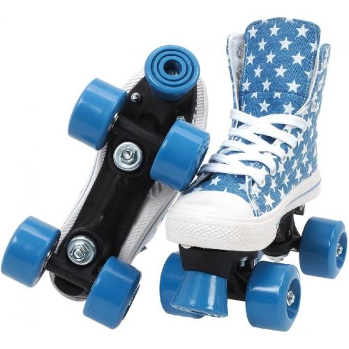  Rookie Canvas High Stars, Rollschuhe Unisex Kinder, Canvas High Stars, Blau/weiss