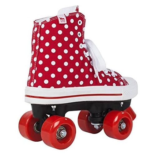  Rookie Canvas High Polka Dots, Rollschuhe Unisex Kinder, Canvas High Polka Dots, rot/weiss