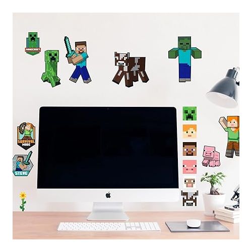  RoomMates RMK5366SCS Minecraft Characters Peel and Stick Wall Decals, Multi