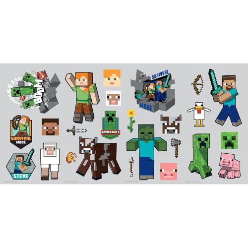  RoomMates RMK5366SCS Minecraft Characters Peel and Stick Wall Decals, Multi