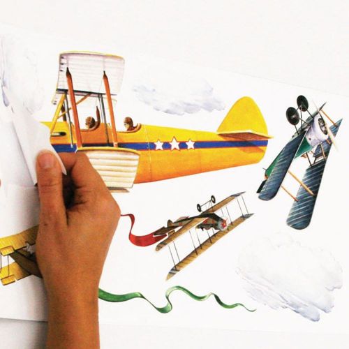  RoomMates Vintage Planes Peel and Stick Wall Decals - RMK1197SCS