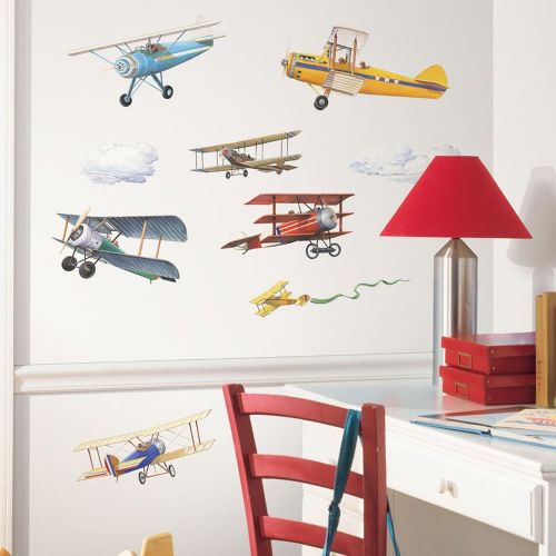  RoomMates Vintage Planes Peel and Stick Wall Decals - RMK1197SCS