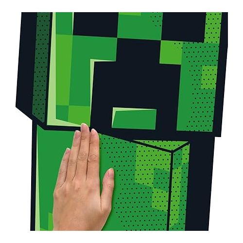  RoomMates RMK5360GM Minecraft Creeper Giant Peel and Stick Wall Decals, Green, Black, Brown, red, Orange